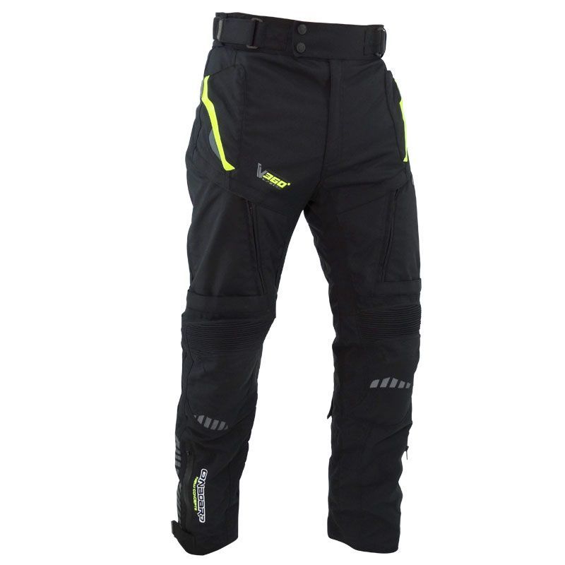 color amarillo fluorescente y negro Racer Pantalones impermeables para moto
